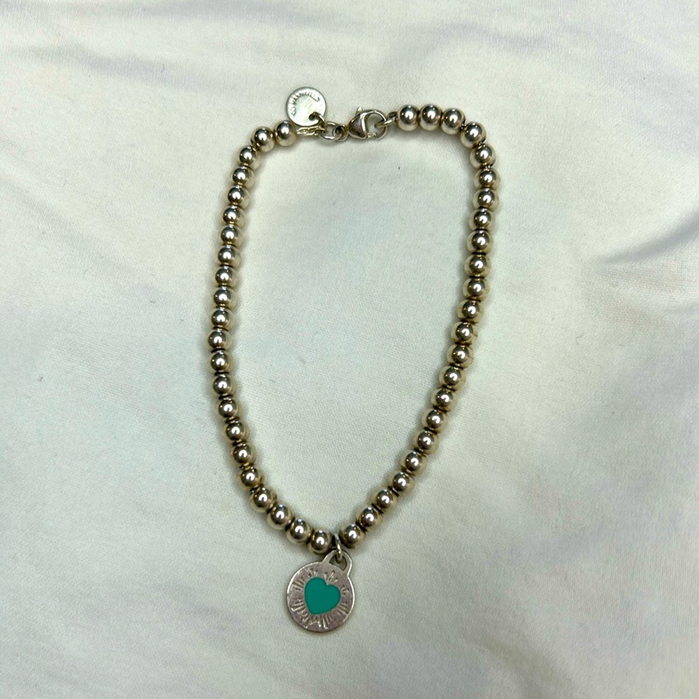 Tiffany & Co. Love Tiffany Blue Heart Tag Bead Bracelet